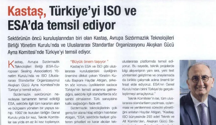 Kastaş, Türkiye’yi ISO ve ESA’da temsil ediyor